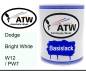 Preview: Dodge, Bright White, W12 / PW7: 1L Lackdose, von ATW Autoteile West.